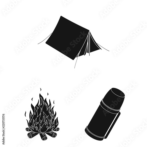 Different kinds of tents black icons in set collection for design. Temporary shelter and housing vector symbol stock web illustration.