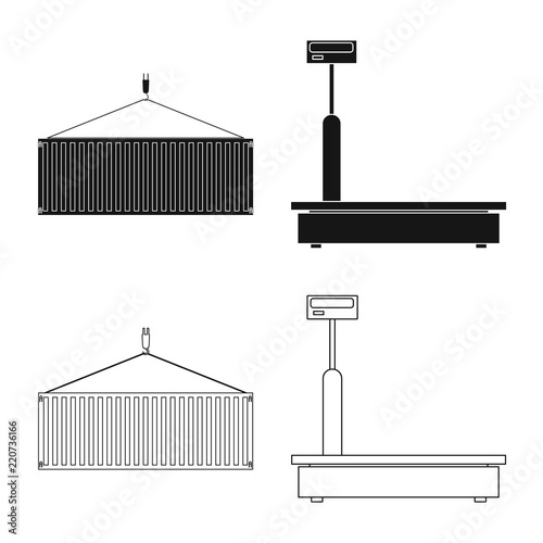 Isolated object of goods and cargo sign. Collection of goods and warehouse stock vector illustration.
