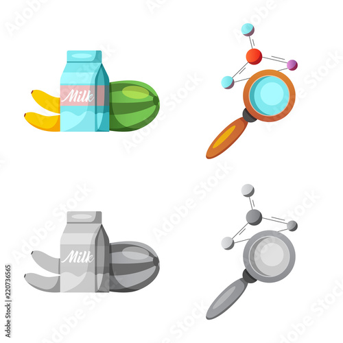 Isolated object of genetic and plant icon. Set of genetic and biotechnology stock vector illustration.