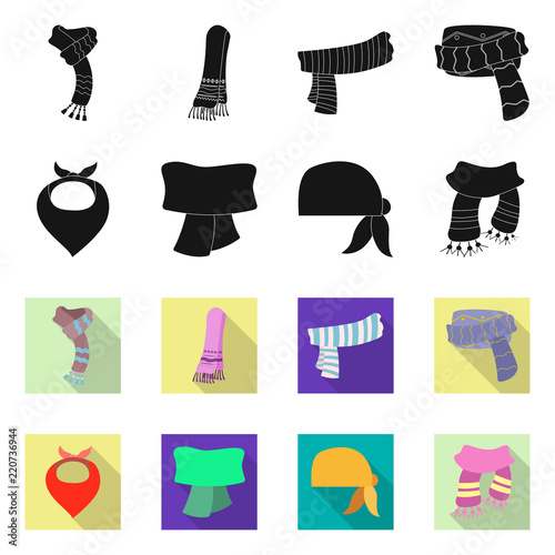 Isolated object of scarf and shawl icon. Collection of scarf and accessory vector icon for stock.