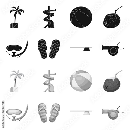 Isolated object of pool and swimming symbol. Set of pool and activity vector icon for stock.
