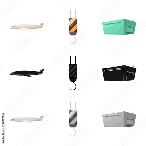 Vector illustration of goods and cargo sign. Collection of goods and warehouse stock vector illustration.