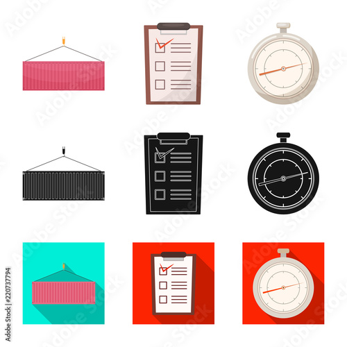 Vector illustration of goods and cargo icon. Set of goods and warehouse stock vector illustration.