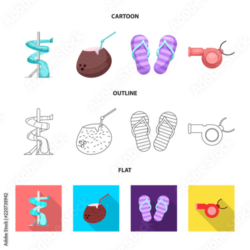 Vector design of pool and swimming sign. Set of pool and activity stock vector illustration.