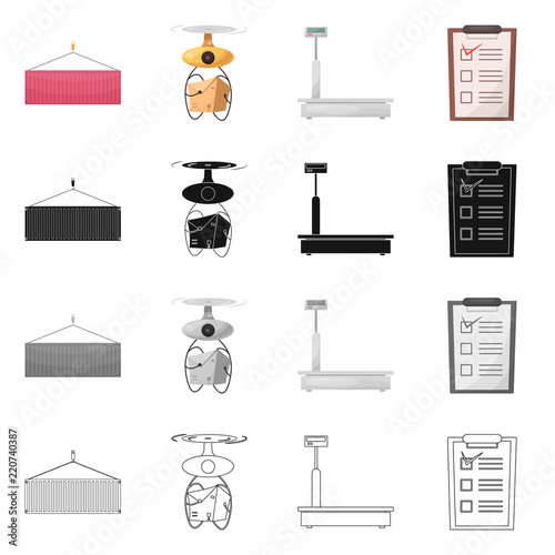 Vector design of goods and cargo icon. Set of goods and warehouse stock symbol for web.