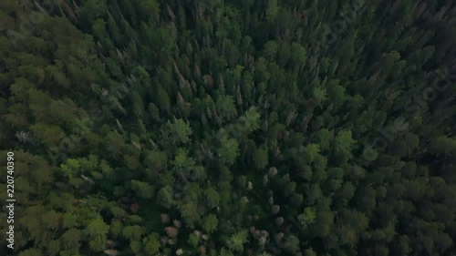 Aerial view of unique rock sculptures at Krasnoyarsk national park drone footage