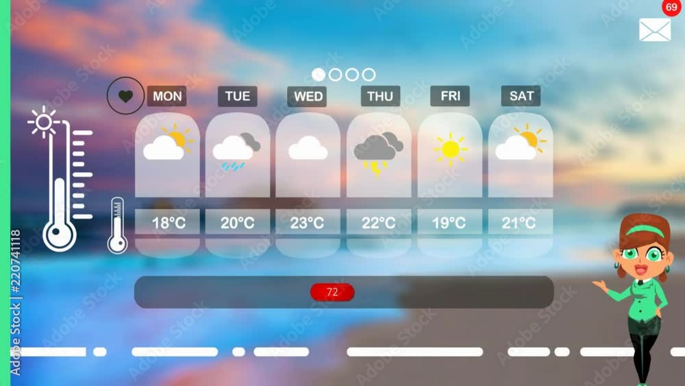 weather forecast in vector animation weather forecast in vector animation
