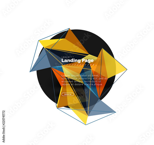 Polygonal geometric design  abstract shape made of triangles  trendy background