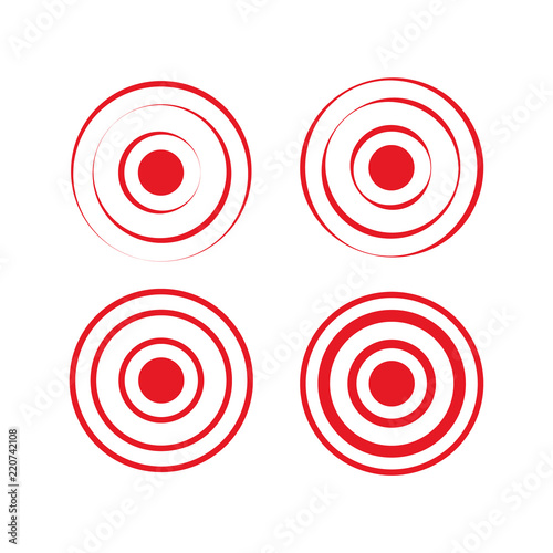 Pain red rings to mark. icon pain. Aim health icon pain