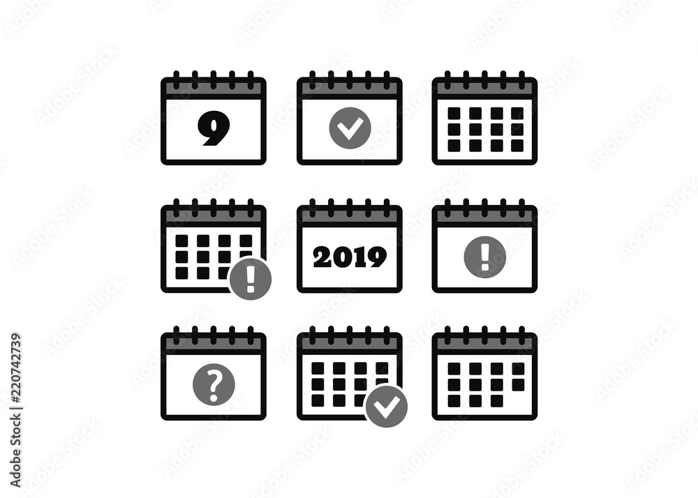 Vector calendar icons. Event icon. Calendar vector sign. Plan vector. Date icons Vector calendar icons. Event icon. Calendar vector sign. Plan vector. Date icons