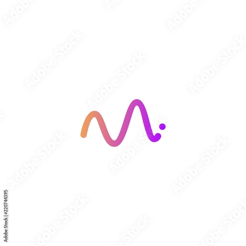 m letter wave logo vector icon photo