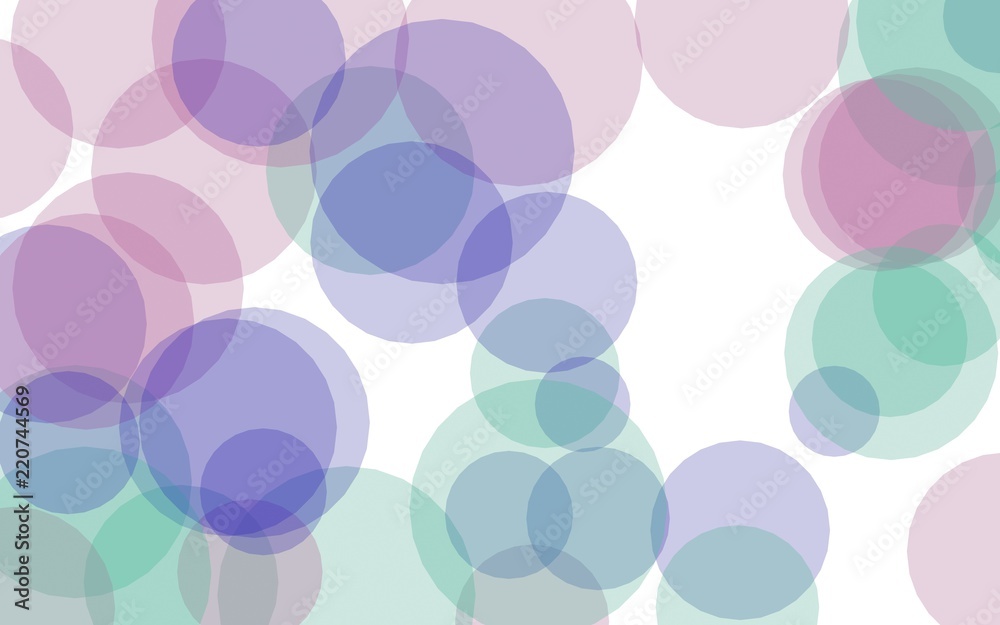 Multicolored translucent circles on a white background. Green tones. 3D illustration Multicolored translucent circles on a white background. Green tones. 3D illustration