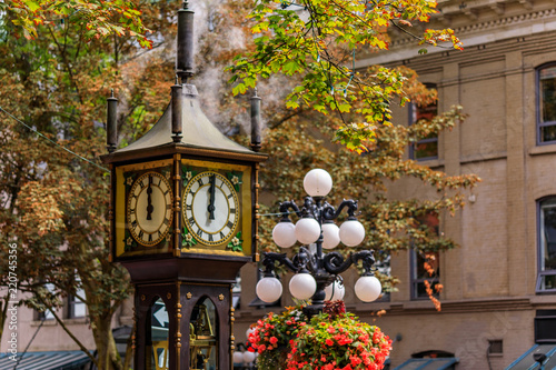 Steam-powered clock at Gastown, a national historic site in Vancouver, British Columbia British Columbia, Canada photo