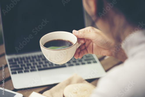 business working with coffe...