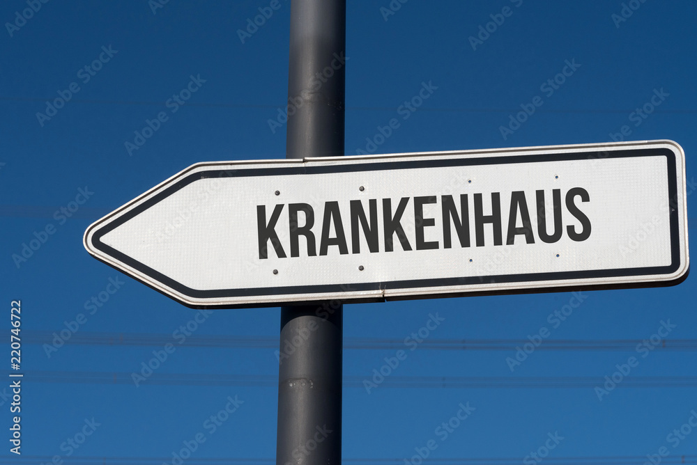 Ein Hinweis auf ein Krankenhaus Ein Hinweis auf ein Krankenhaus