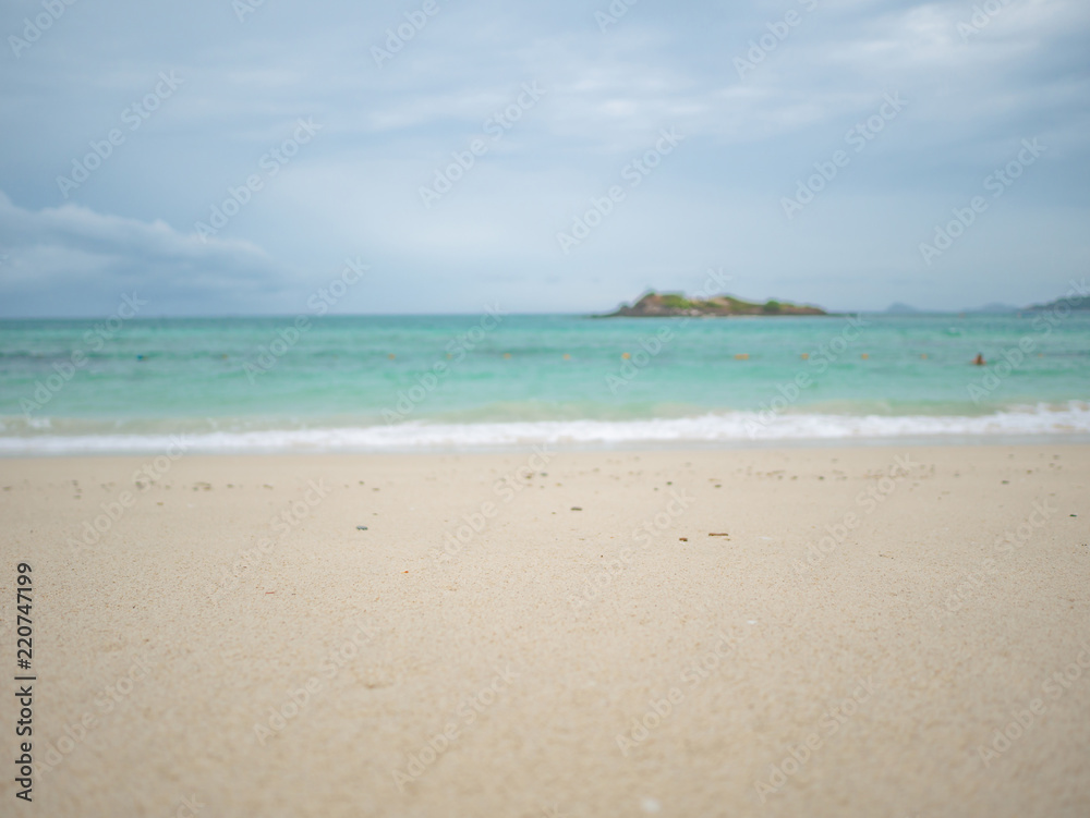 Tropical Idyllic ocean Blue sky and beautiful Beach in vacation time