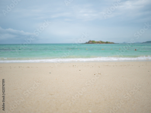 Tropical Idyllic ocean Blue sky and beautiful Beach in vacation time