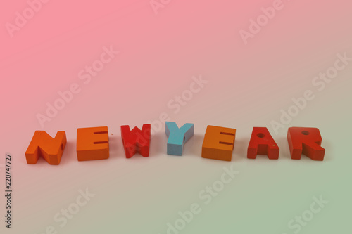 Concept of English alphabet letters write newyear
