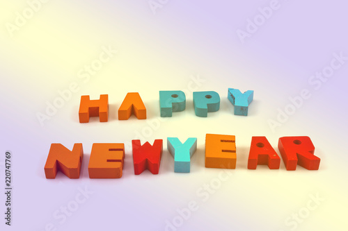 English alphabet to write the new year.