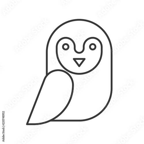 barn owl, halloween related hollow outline icon, editable stroke