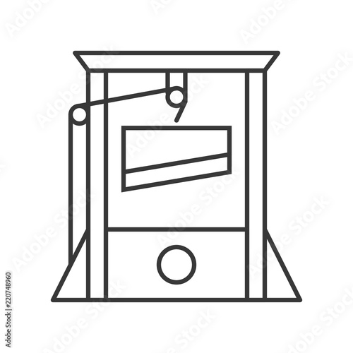 guillotine, Halloween related hollow outline icon, editable stroke