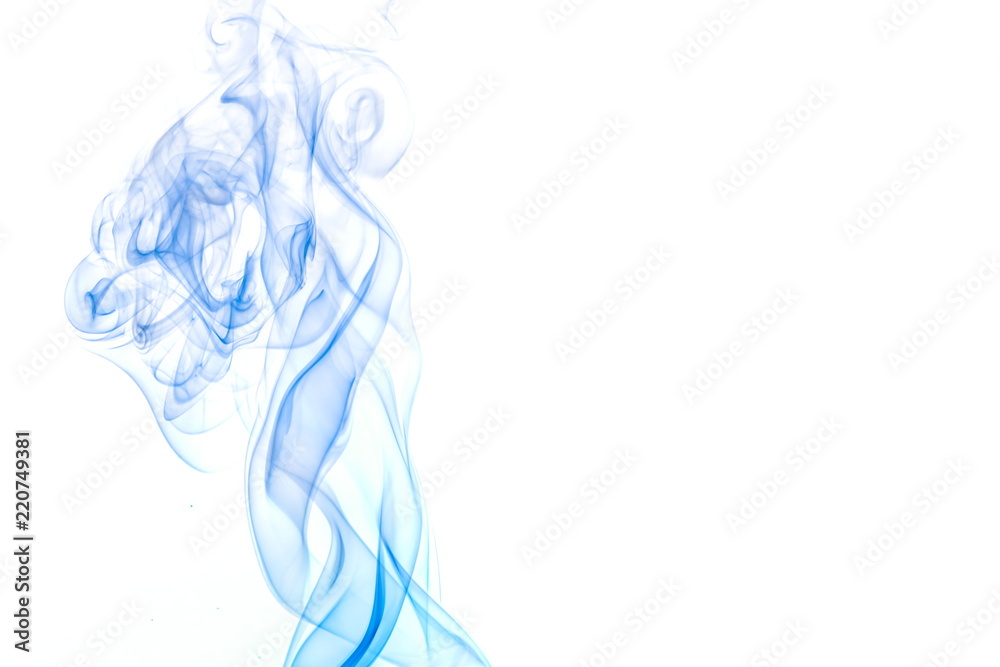 Blue smoke on white background Blue smoke on white background
