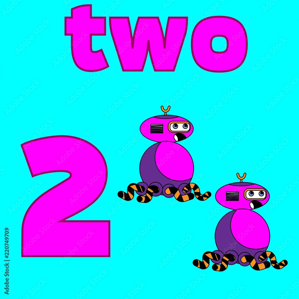 Fototapeta premium Card number. Mathematics. Education. Vector illustration. worksheet for kids