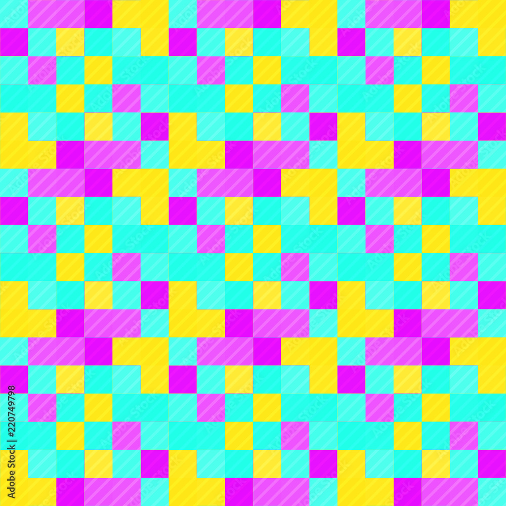 Seamless pattern background from a variety of multicolored squares. Seamless pattern background from a variety of multicolored squares.