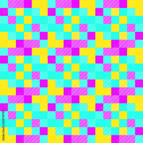 Seamless pattern background from a variety of multicolored squares.