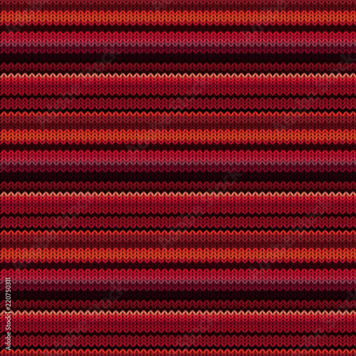 Seamless background with a knitted texture, imitation of wool. Multicolored diverse lines.
