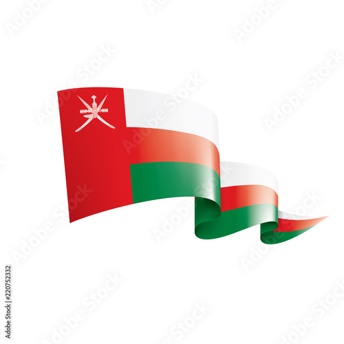 Oman flag, vector illustration on a white background