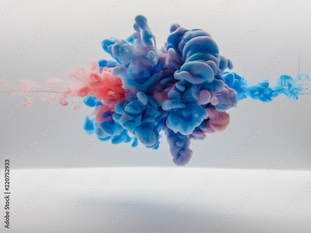 水中の絵の具 ピンク対青 Stock イラスト Adobe Stock