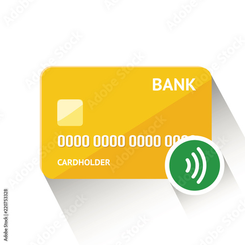 Vector illustration of detailed golden credit card isolated on white background