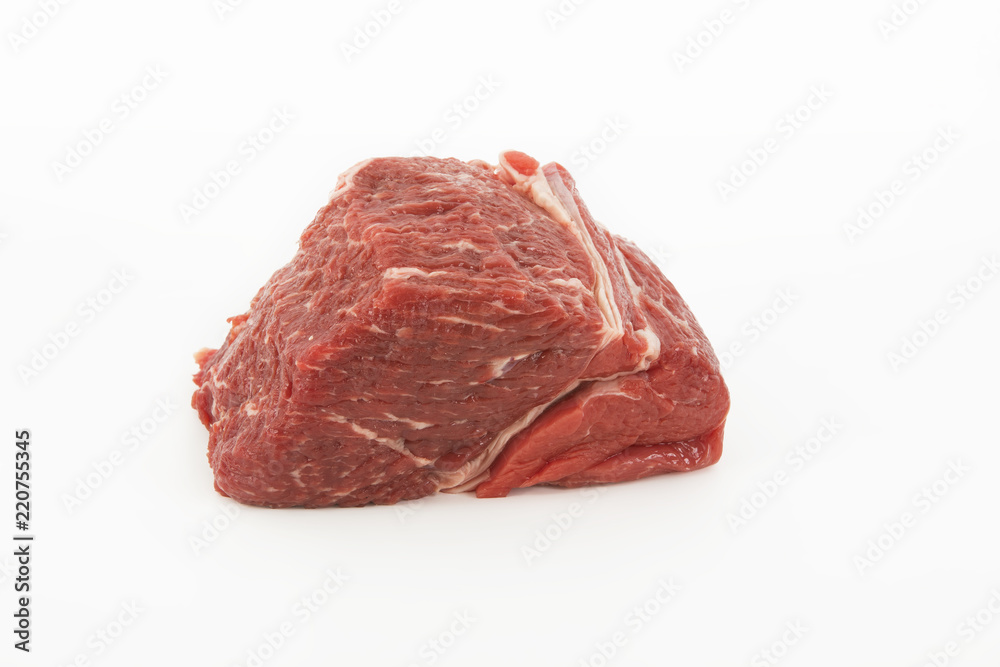 rohes Rindfleisch ohne Knochen, Suppenfleisch, Freisteller rohes Rindfleisch ohne Knochen, Suppenfleisch, Freisteller