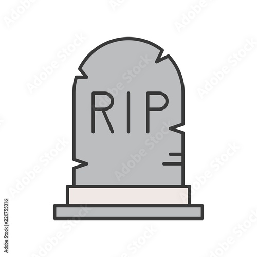 gravestone with rip alphabet, Halloween related icon editable stroke