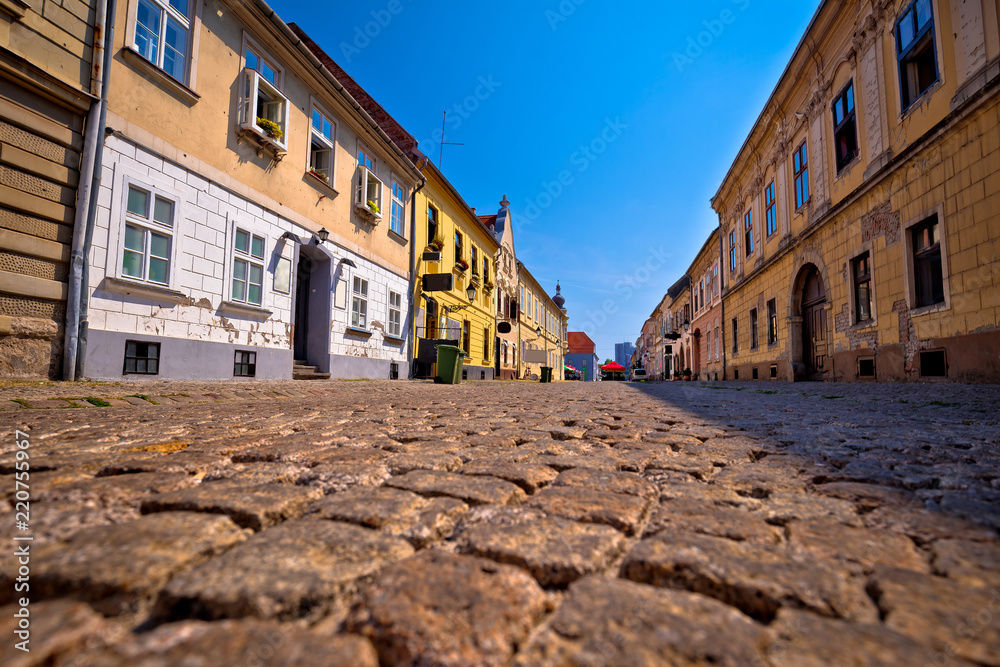 Old paved street in Tvrdja historic town of Osijek
