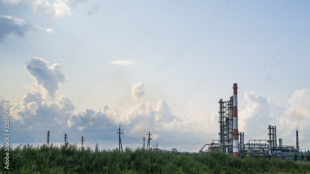 Industrial landscape of oil refinery 