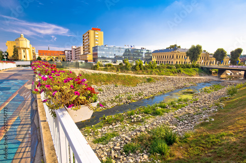 Vukovar city view from Vuka river bridge