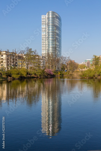 Building reflections in the water