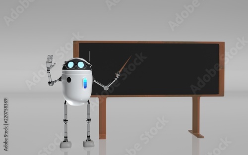 Robot teacher 3d render. photo