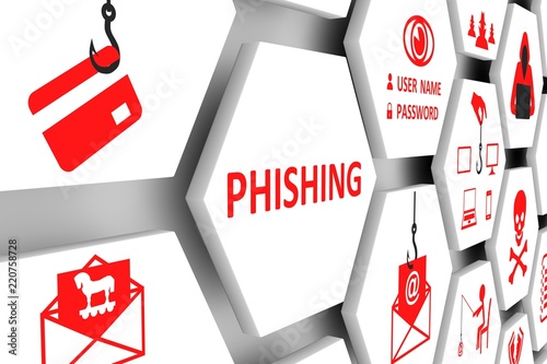PHISHING concept cell background 3d illustration