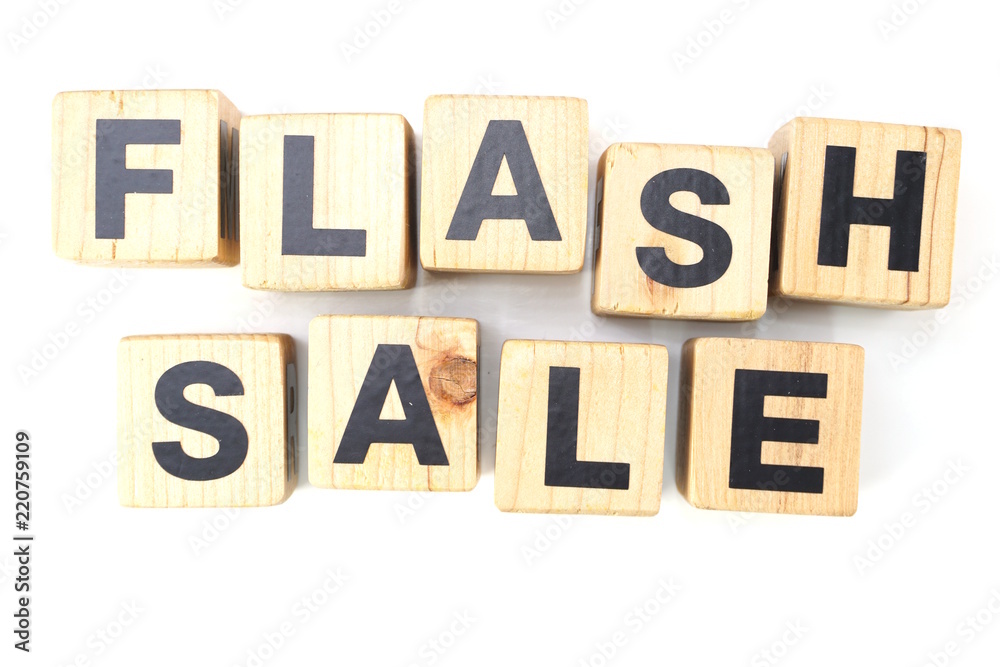 flash sale alphabet letters isolated on white background
