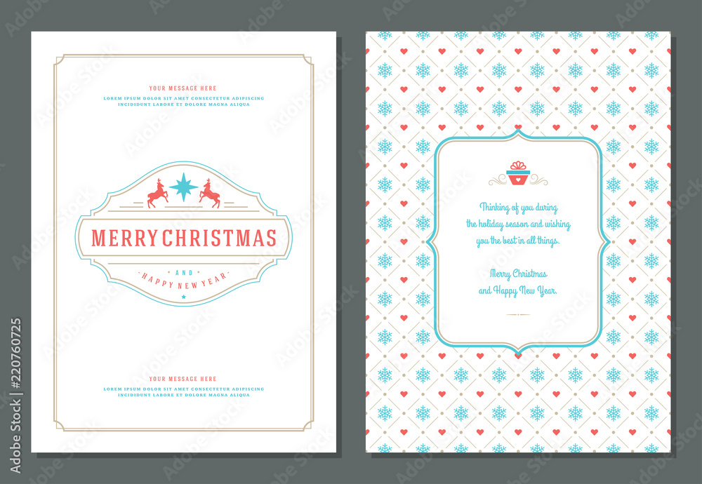 Christmas greeting card design template. Christmas greeting card design template.