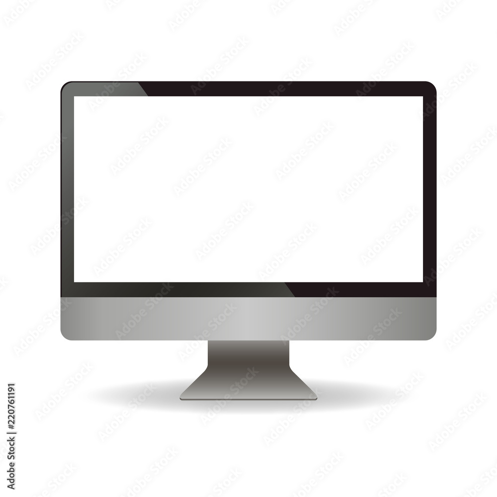 Schermo illustrazione monitor computer risorsa realistico business equipaggiamenti isolata Schermo illustrazione monitor computer risorsa realistico business equipaggiamenti isolata