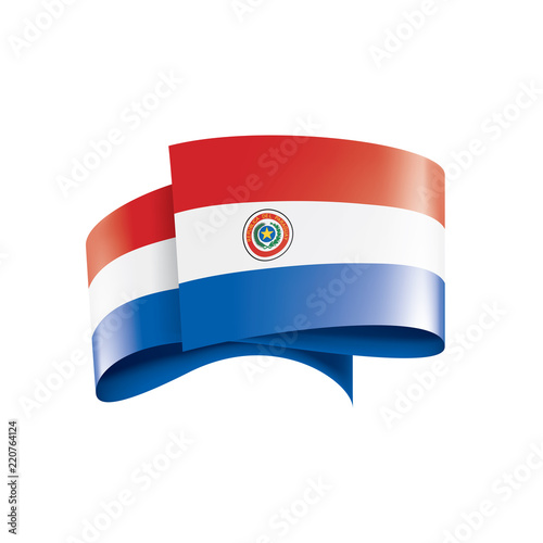 Paraguay flag, vector illustration on a white background