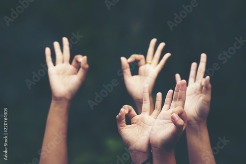 many people hands, success business concept © chokniti