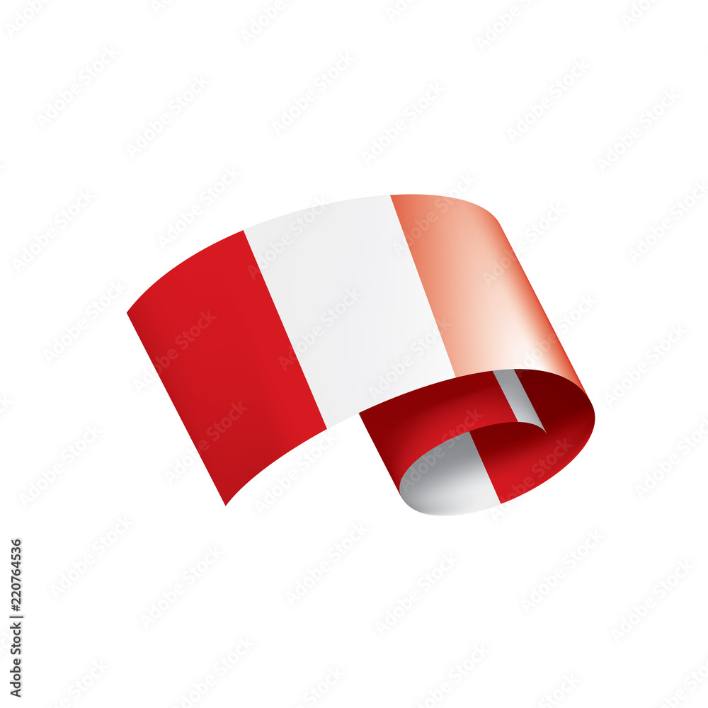 Peru flag, vector illustration on a white background Peru flag, vector illustration on a white background
