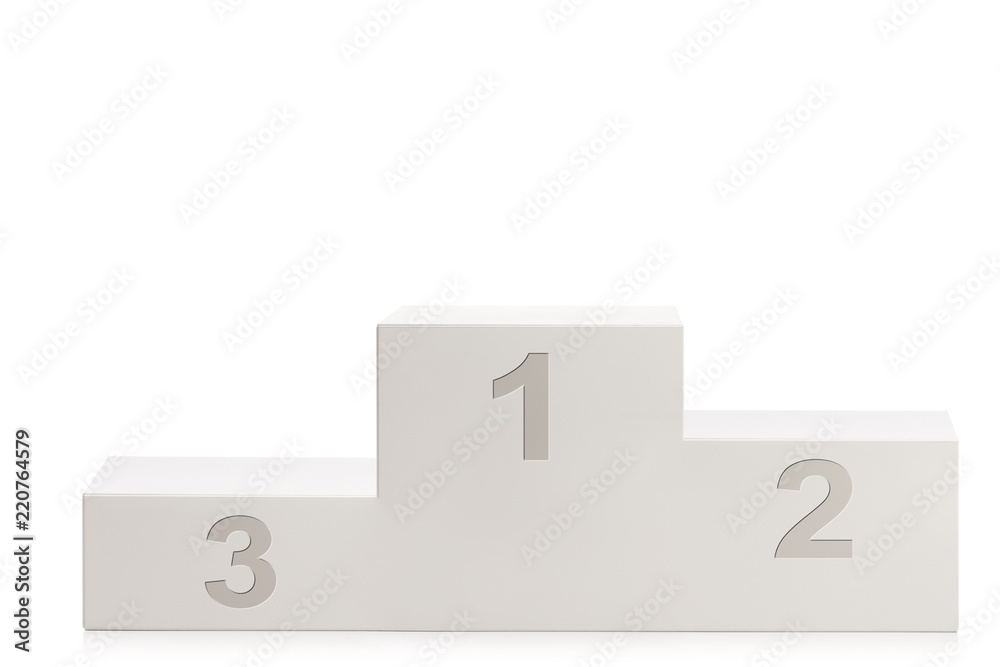 Winner's pedestal for first second and third place Winner's pedestal for first second and third place