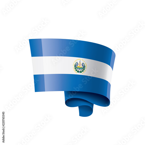 Salvador flag, vector illustration on a white background
