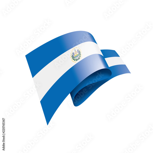 Salvador flag, vector illustration on a white background